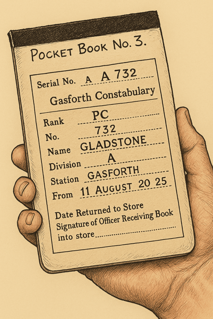 A brand new police pocket notebook